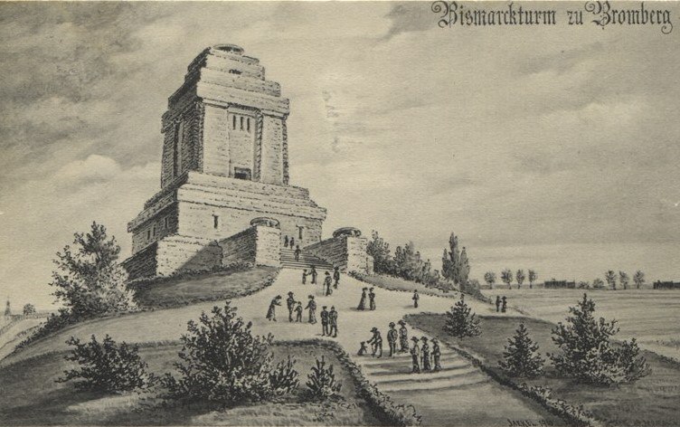 Zersprengter Bismarckturm in Bromberg