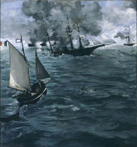 __The battle of the Kearsarge and the Alabama __(1864) by French modernist painter Édouard Manet