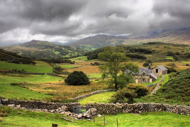 Mountain farmland scenery of Wales