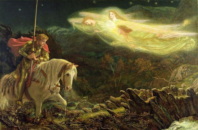 Sir Galahad by Arthur Hughes (English, 1831-1915).