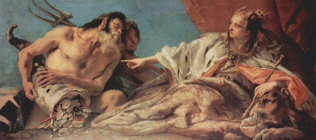 Neptune Offering Gifts to Venice, 1750. Giovanni Battista Tiepolo (Italian, 1696-1770).