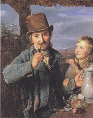 The Day Laborer With His Son (1823). Ferdinand Georg Waldmüller (Austrian, 1793-1865).