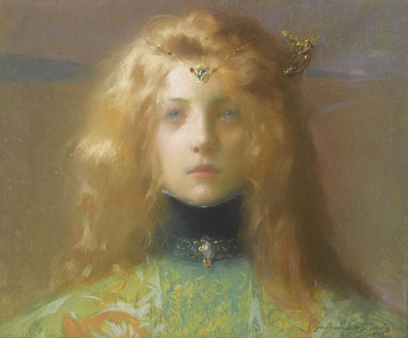 Jeune Fille De Face (1899). Lucien-Victor Guirand de Scévola (French, 1871-1950).