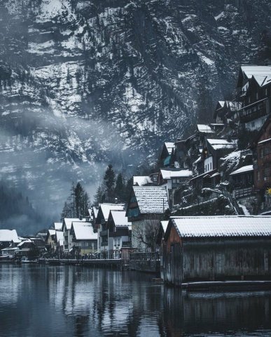 Hallstatt, Austria in Winter.