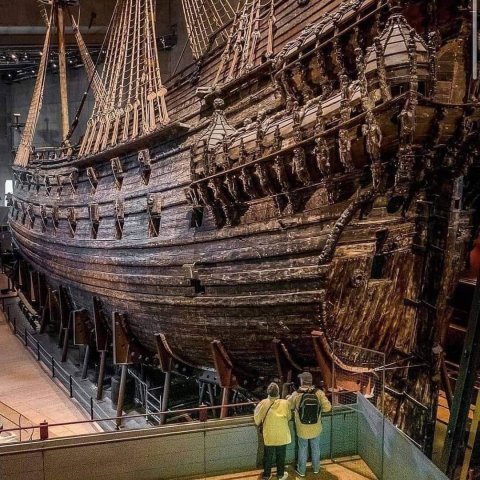 The Vasa is a Swedish warship that capsized and sank in Stockholm around 1628.
After over 330 years on the sea bed the warship was salvaged and the Vasa Museum was built around the only completely in