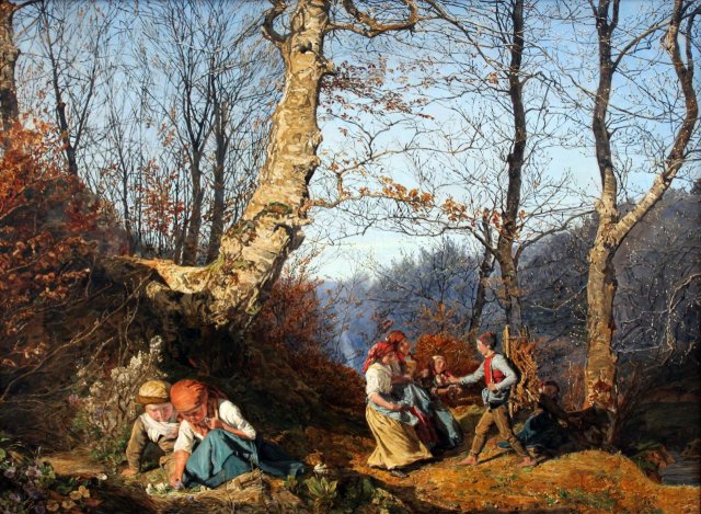 Early Spring in Vienna Forest (1864). Ferdinand Georg Waldmüller (Austrian, 1793-1865).