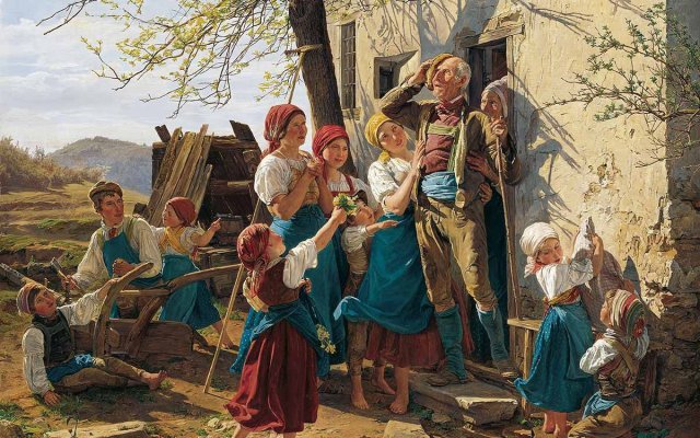 Revival to New Life (1852). Ferdinand Georg Waldmüller (Austrian, 1793-1865).