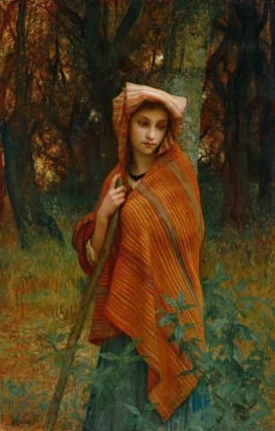 Girl in a Wooded Landscape (c. 1880). Auguste Ernest Hébert (French, 1817-1908).