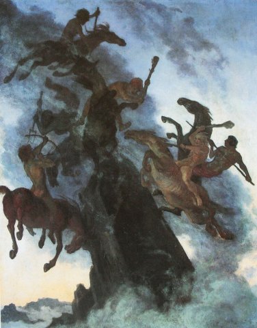 Fog Riders (Nobelreiter) (1896). Albert Welti (Swiss, 1862-1912).