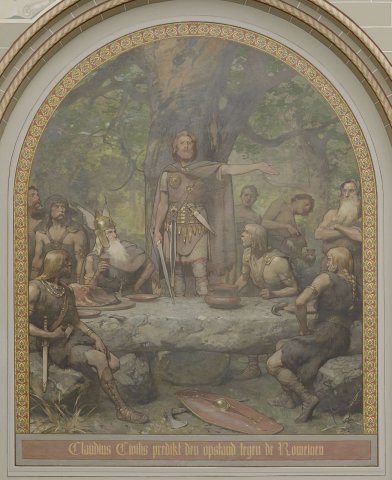 Claudius Civilis Preaching the Revolt Against the Romans. Georg Sturm (Austrian, 1855-1923).