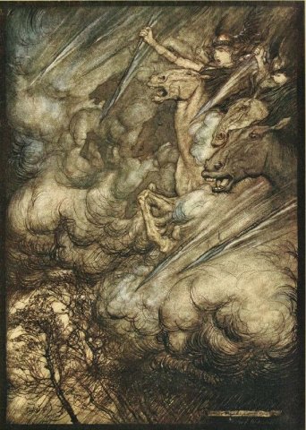 The Ride of the Valkyries. Arthur Rackham (English, 1867-1939).
