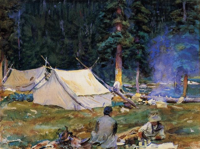 Camping at Lake O-Hara, 1916. John Singer Sargent (American expat, 1856-1925).