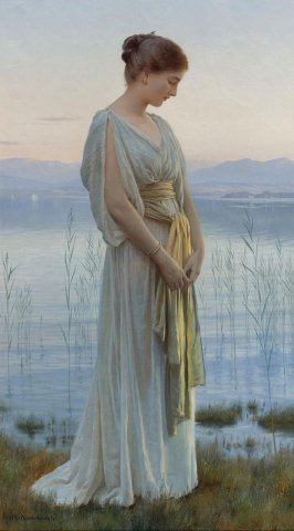Evening by the Lake. Max Nonnenbruch (German, 1857-1922).
