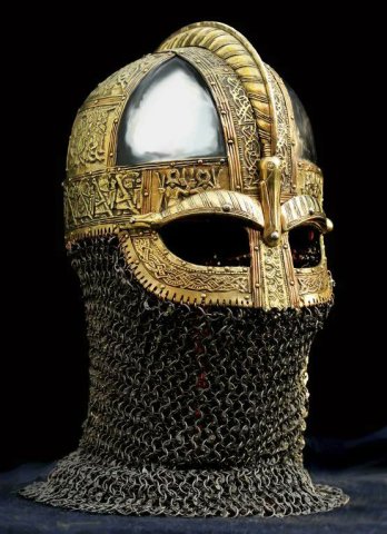 Reconstruction of a 6th century AD helmet found in Hallum, Friesland (Frisia), the Netherlands.