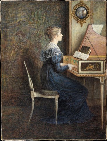 An Old Song (1874). William John Hennessy (Irish, 1839-1917).