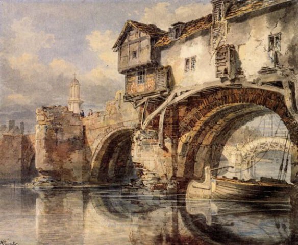 Welsh Bridge at Shrewsbury. William Turner (English, 1775-1851).