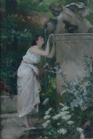 Galante Fontaine. Albert Maignan (French, 1845-1908).