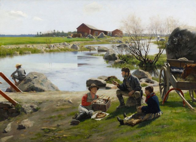 A Rest on the Way to the Fair (1886). Gunnar Berndtson (Finnish, 1854-1895).