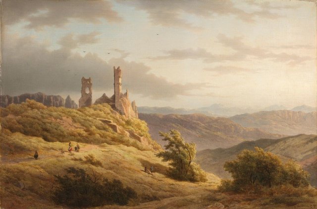 Mountainous Landscape with a Ruin, 1849. Louwrens Hanedoes (Dutch, 1822-1905).