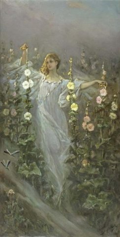 Dziewczyna (Girl), c. 1900. Wilhelm Kotarbiński (Polish, 1848-1921).