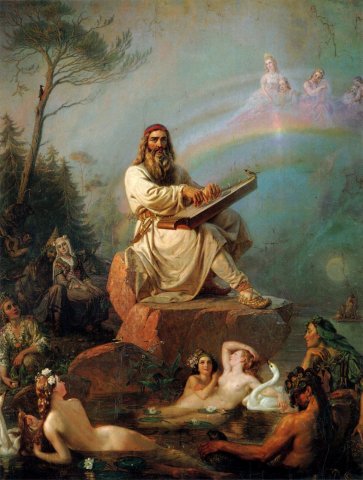 Väinämöinen’s Play (1866). Robert Wilhelm Ekman (Finnish, 1808-1873).