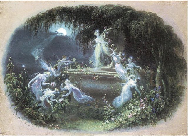The Visit at Moonlight (1832). Edmund Thomas Parris (English, 1793-1873).