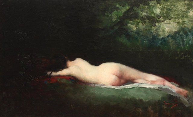 Nimfa Dormind (Sleeping Nymph). Nicolae Grigorescu (Romanian, 1838-1907).
