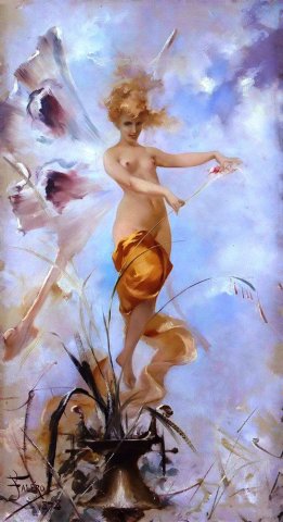 Nymph, 1878. Luis Ricardo Falero (Spanish, 1851-1896).