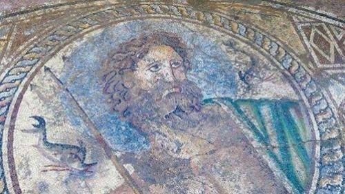 Rare Mosaic Depicting Greek God Poseidon Discovered (4th-2nd century BC)