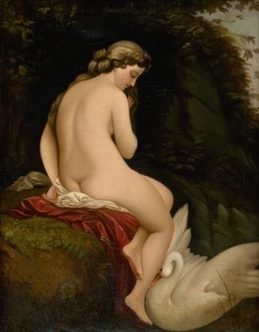 Leda and the Swan (1862). Alexander Nyulassy (Hungarian, b. 1840).
