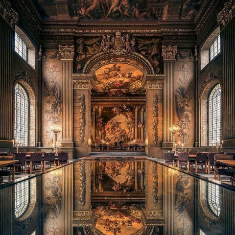 The Painted Hall, Old Royal Naval College, London, England.