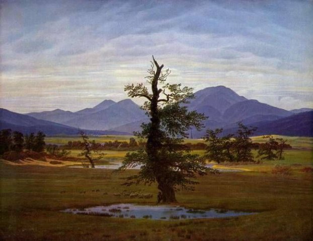 Solitary Tree (1822). Caspar David Friedrich (German, 1774-1840).