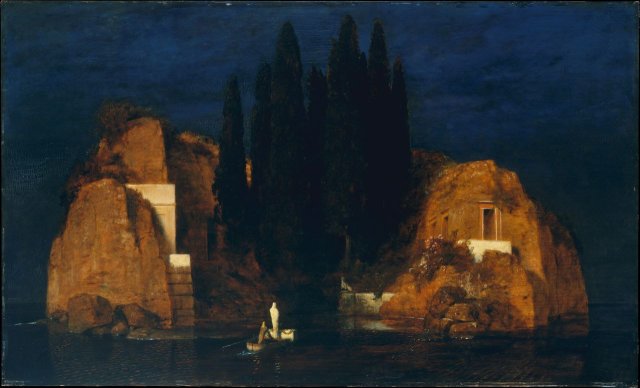 Die Toteninsel II (The Isle of the Dead, 2nd Version) (1880). Arnold Böcklin (Swiss, 1827-1901).
