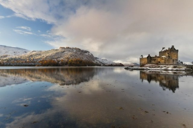 Eilean Donan Castle in Winter, Loch Duich, Dornie, Scotland.