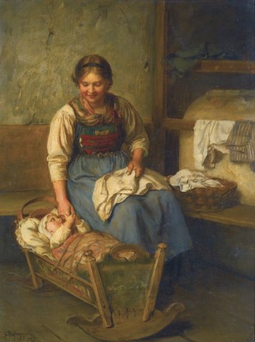 Mother's Pride (1911). Franz von Defregger (Austrian, 1835-1921).