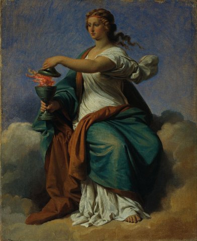 Allegory of Self-Control (Moderation) (1859). Karl von Blaas (Austrian, 1815-1894).