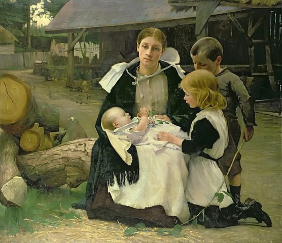 The New Baby. Alexander Mann (Scottish, 1853-1908).