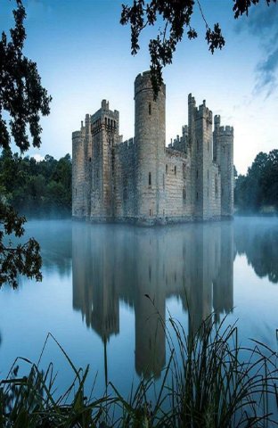 Bodiam Castle, East Sussex, England.
