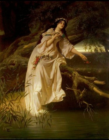Ophelia. Ferdinand Piloty (German, 1786-1844).