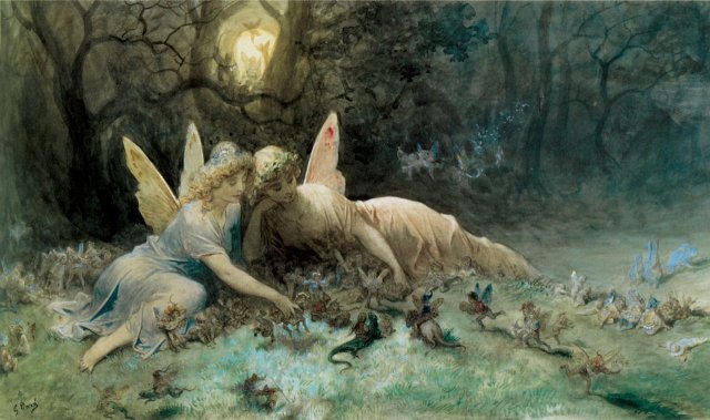 The Fairies - A Scene Drawn from William Shakespeare. Gustave Dore (French, 1832-1883).