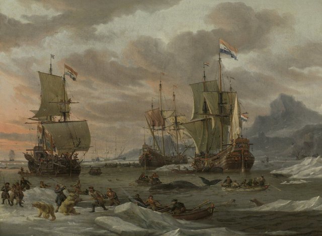 Whaling Grounds in the Arctic Ocean, 1654 (1665). Abraham Storck (Dutch, 1644-1708).