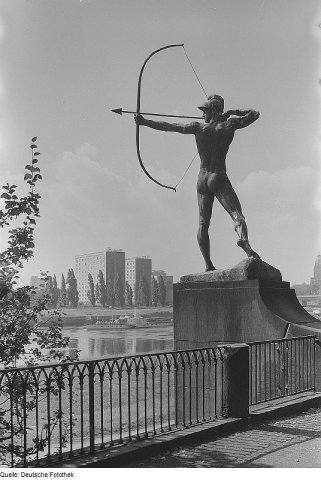 The Archer (Bogenschütze), 1902, on the banks of the Elbe River in Dresden, Germany. Ernst Moritz Geyger (German, 1861-1941).
