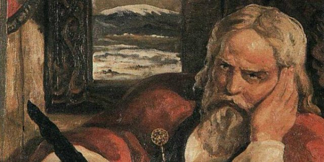 Portrait of Snorri Sturluson, Icelandic historian who first wrote down the Prose Edda and Heimskringla (sagas of Scandinavian kings).