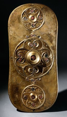 The famous Celtic shield found at Battersea. One similar to the Shield of Dagda that Cadegan has.