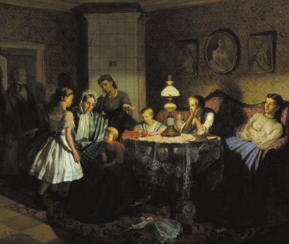 Grandmother's Tales (1866). Alexander Krasnoselsky (Russian, ?-1875).