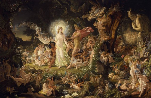 The Quarrel of Oberon and Titania (1849). Sir Joseph Noel Paton (Scottish, 1821-1901).