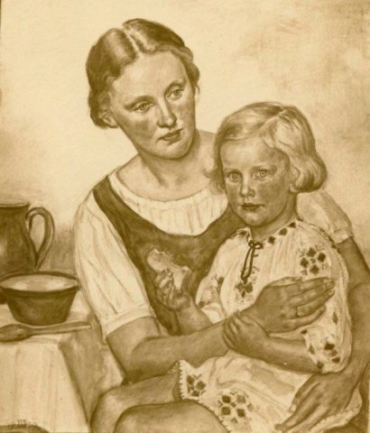 Mutter mit Tochter (1929). Wolfgang Willrich (German, 1897-1948).