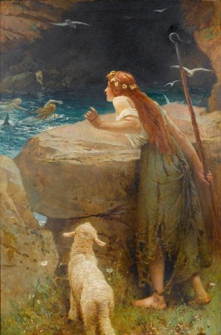 The Shepherdess. Edward Frederick Brewtnall (British, 1846-1902).