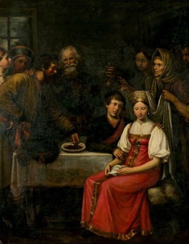 Russian Peasant Wedding (1814/15). Mikhail Terebenyov (Russian, 1795-1864).
