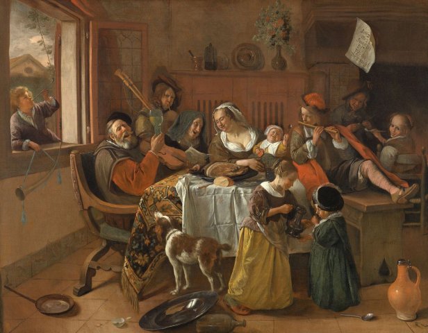 The Happy (Merry) Family (1668). Jan Steen (Dutch, 1625/1626-1679).